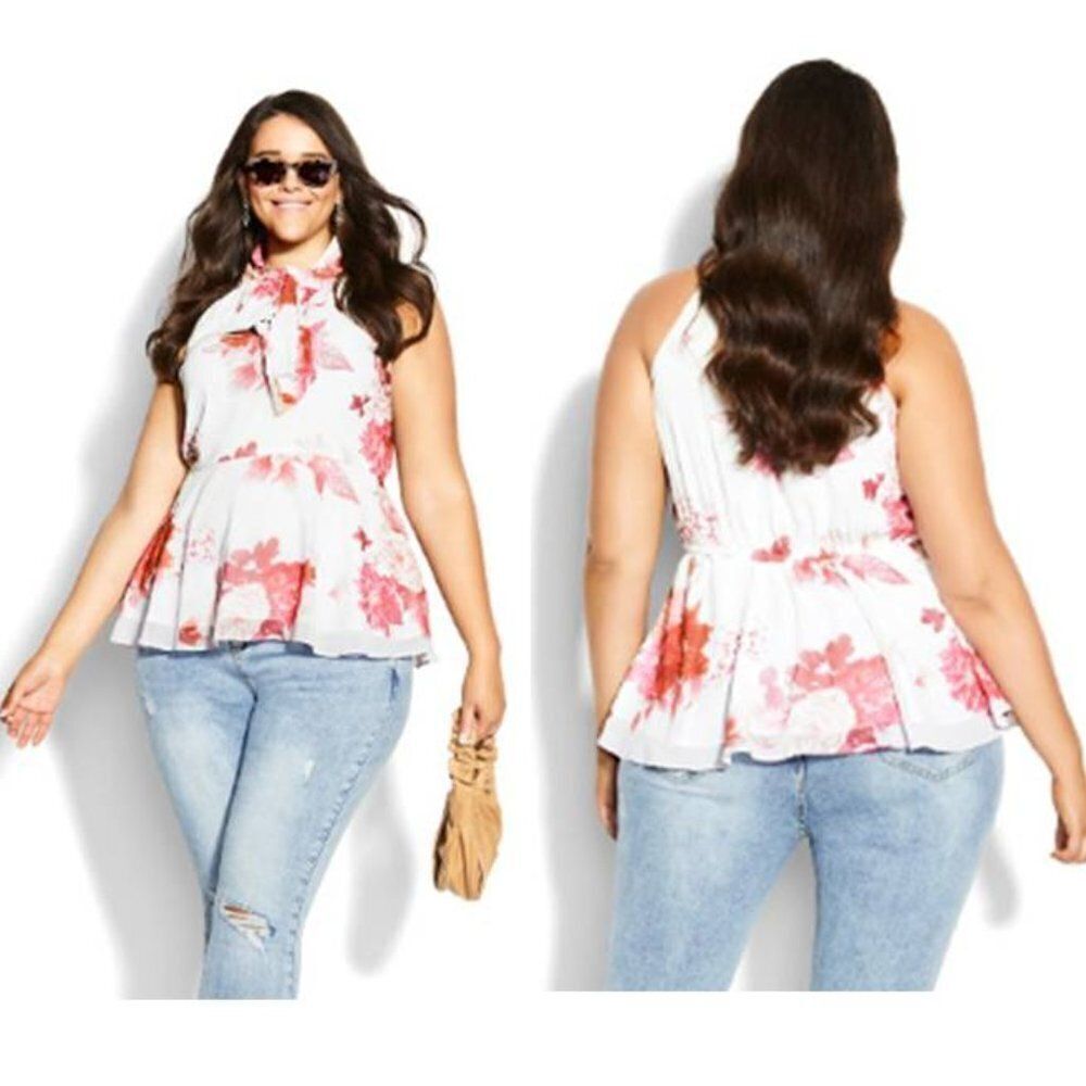 CITY CHIC Plus Size Halter Pull Over‎ Top